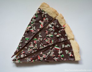 Chocolate Dessert Pizza with Crushed Candy Canes