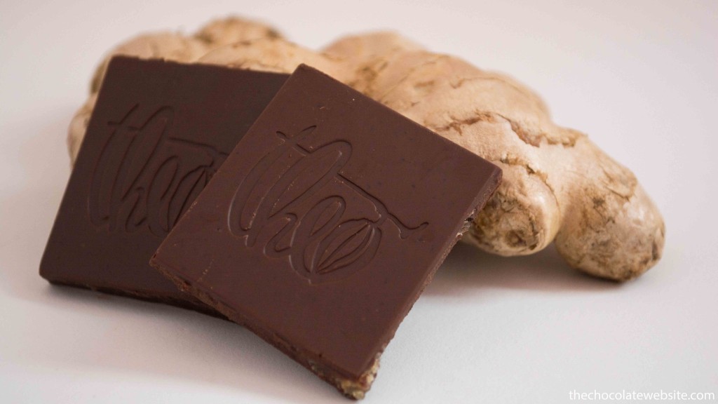 Theo Dark Chocolate with Ginger Unwrapped