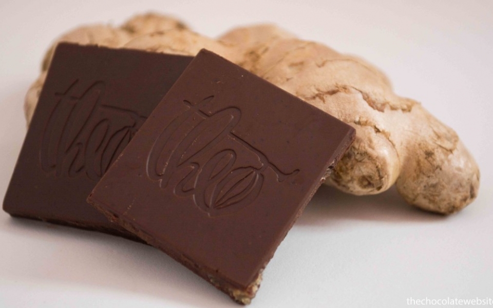 Theo Dark Chocolate with Ginger Unwrapped